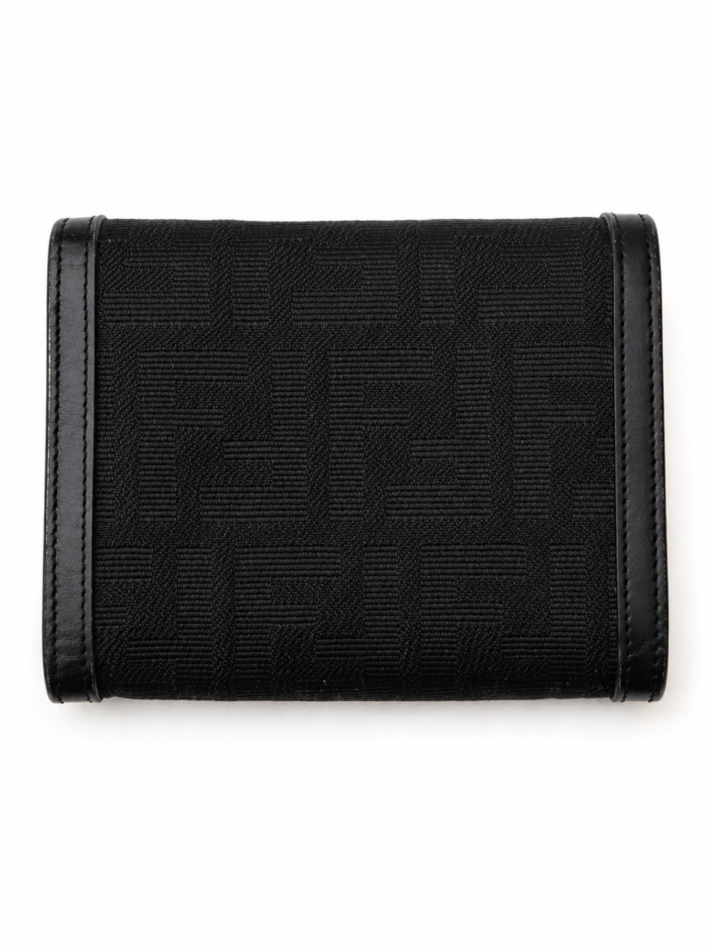 Fendi Vintage Black FF Zucca Trifold Wallet Silver FF Buckle - Picture 4 of 7